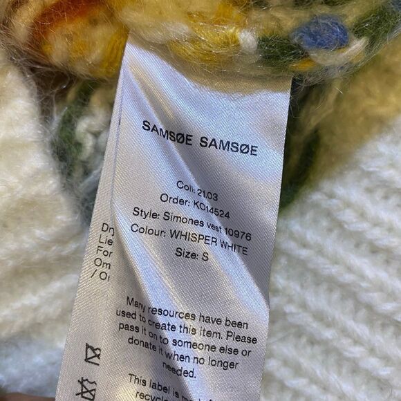 SAMSOE & SAMSOE Simones Vest Whisper White Size Small - Picture 8 of 9